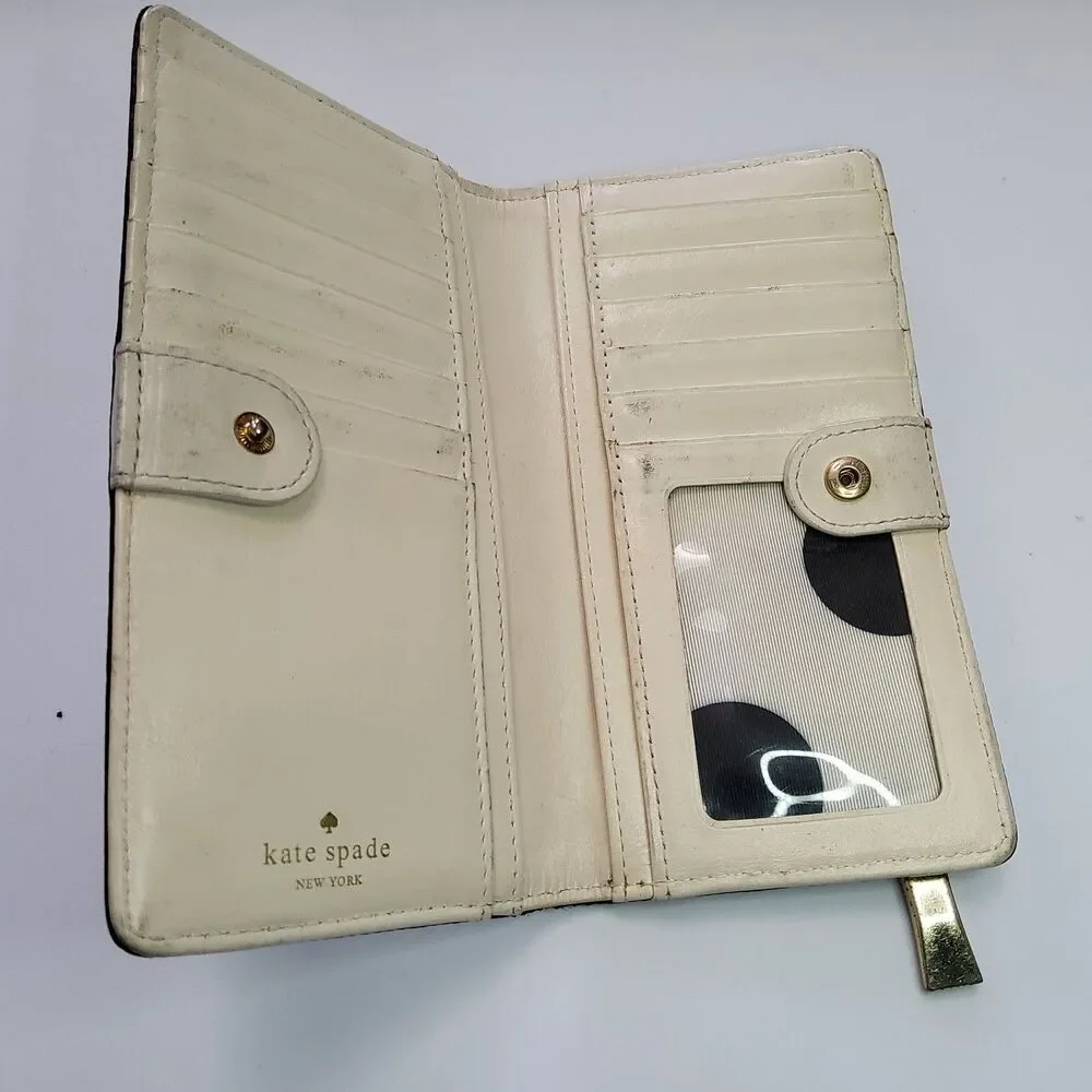Kate Spade NY Bifold Snap Wallet Silver